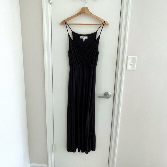 Rohb by Joyce Azria Long Black Maxi Faux Wrap Dress, Size XS - Picture 2 of 14